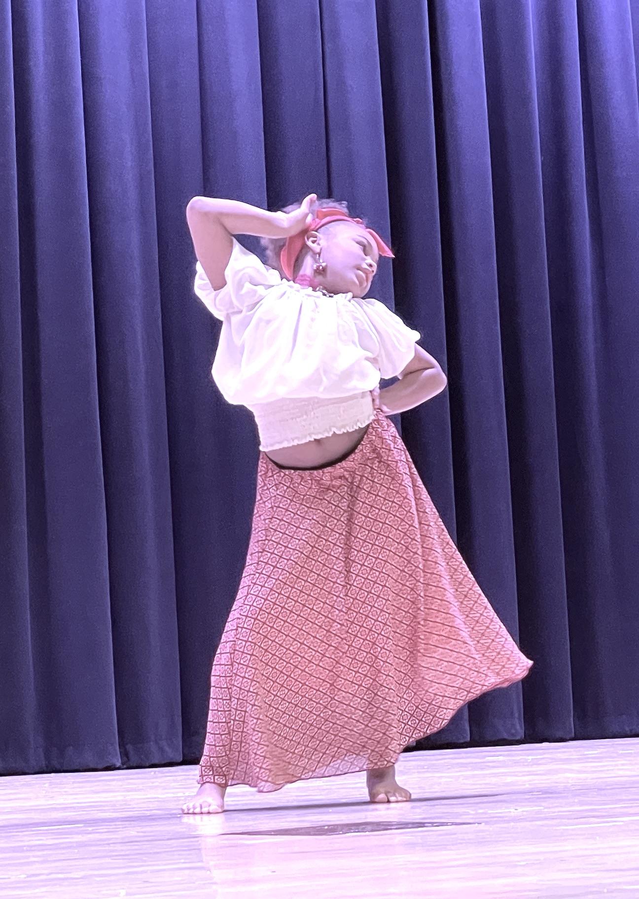 Second-grader Satarah Masters performs a dance