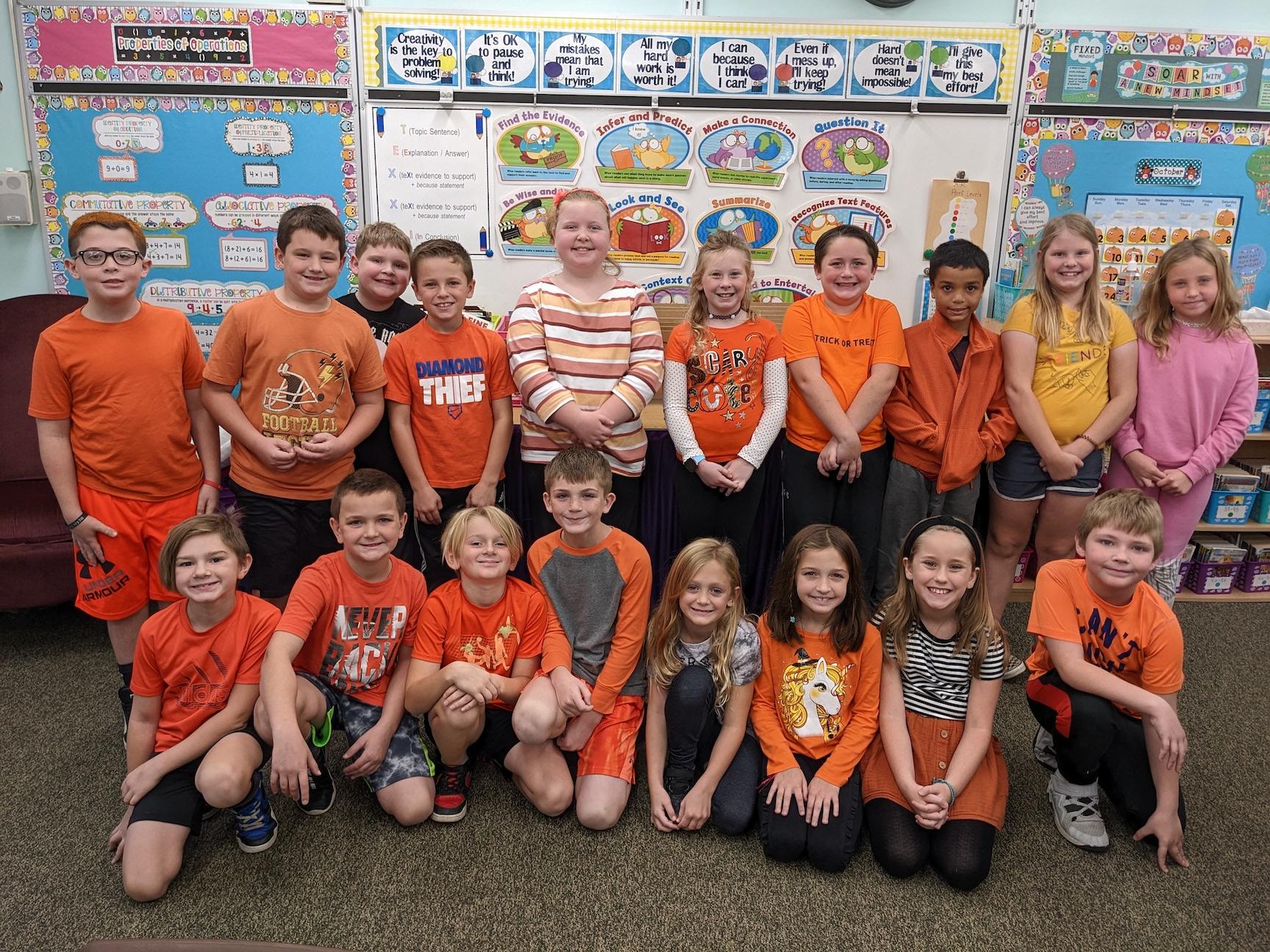 “Orange you glad to be drug free?”  Mrs. Leydig’s 3rd grade class at Harrison Park is!