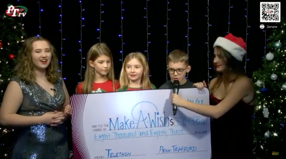 Students from McCullough presented a check for $8,083.00 which was raised at their annual ‘Frosty Festival’