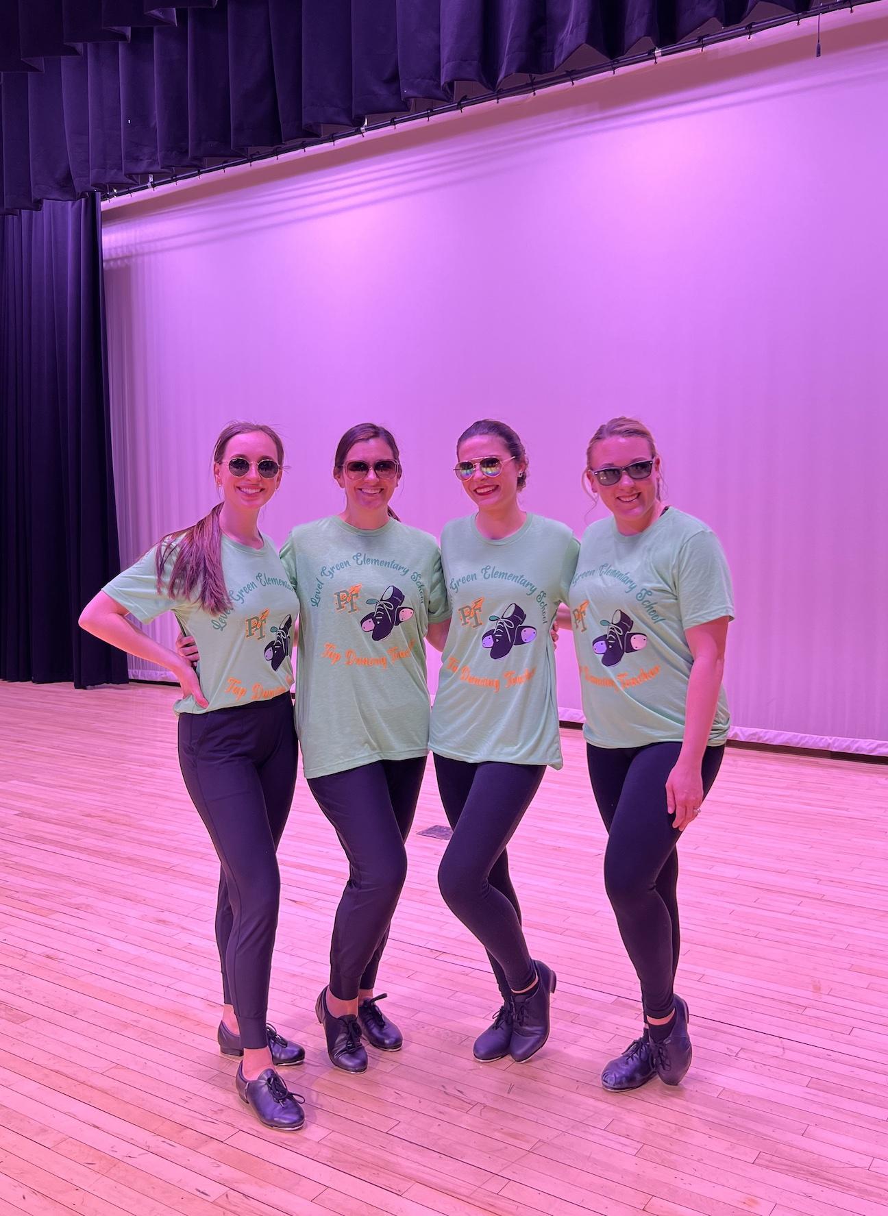 Miss Jacobs, Mrs. Rocca, Miss Kerestes, and Mrs. Feathers performed a tap routine